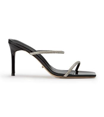 Black Tony Bianco Chase Black Patent 8.5cm Bling Heels | USICD47400