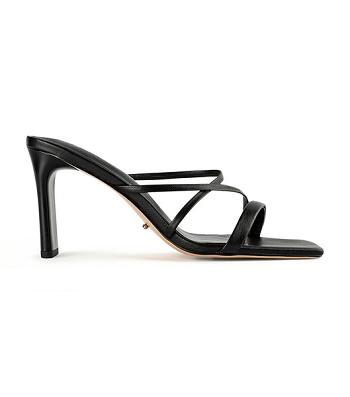 Black Tony Bianco Classic Black Nappa 8.5cm Strappy Heels | TUSPQ53737