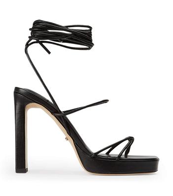 Black Tony Bianco Deon Black Nappa 11.5cm Block Heels | GUSEC26510