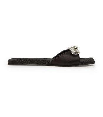 Black Tony Bianco Esta Black Satin 1.5cm Sandals | PUSER21502