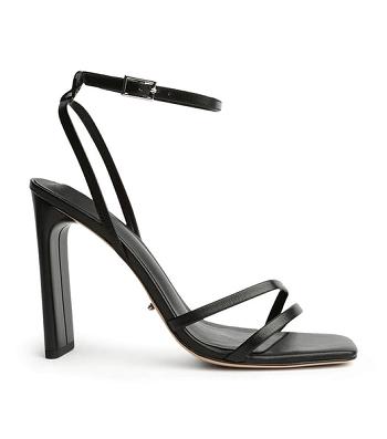 Black Tony Bianco Fiance Black Kid 11cm Strappy Heels | SUSVO32617