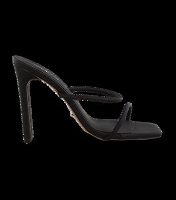 Black Tony Bianco Florence Black Galaxy 11cm Strappy Heels | USXMI43911