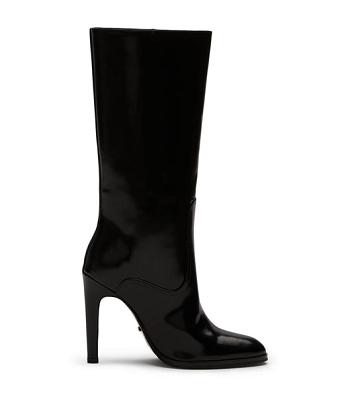 Black Tony Bianco Hadley Black Hi Shine 10.5cm Heeled Boots | USJKU98625