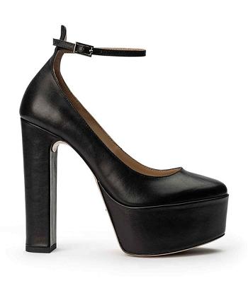 Black Tony Bianco Jaguar Black Como 14cm Block Heels | BUSSD89756