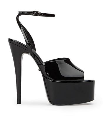 Black Tony Bianco Journey Black Patent 15cm Platform Shoes | GUSUC78951
