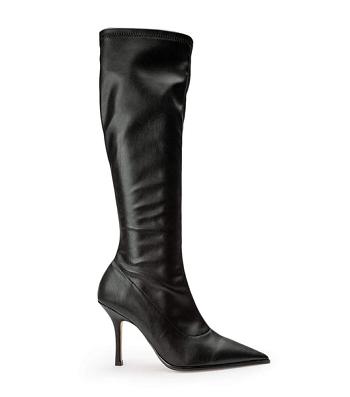 Black Tony Bianco Knight Black Venezia 9.5cm Knee High Boots | USICD97960