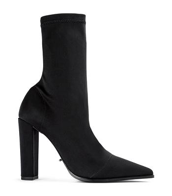 Black Tony Bianco Lila Black Lycra 10.3cm Stretch Boots | BUSSO90506