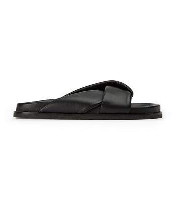 Black Tony Bianco Lora Black Nappa 1.5cm Sandals | USIIZ81153