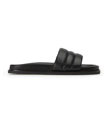 Black Tony Bianco Lucas Black Nappa 1.5cm Slides | TUSWZ50459