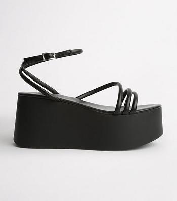 Black Tony Bianco Tory Black Sheep Nappa 9.5cm Strappy Heels | MUSFT59541