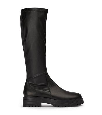 Black Tony Bianco Waze Black Venice/Black Venezia 4.5cm Knee High Boots | USXBR22564