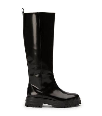 Black Tony Bianco Welly Black Hi Shine 4.5cm Mid Calf Boots | DUSVO97291