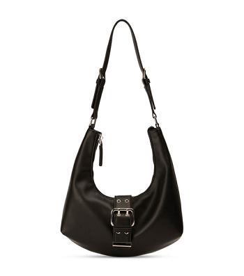 Black Tony Bianco Zali Black Leather Shoulder Bag Accessories | USQAV32528