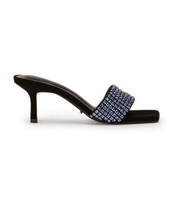 Blue / Black Tony Bianco Amos Blue Crystal/Black Suede 6.5cm Low Heels | QUSWA73326