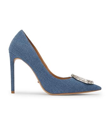 Blue Tony Bianco Alison Washed Denim 10.5cm Court Shoes | USEGJ13237