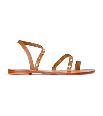 Brown Tony Bianco Finola Tan 1cm Flat Sandals | AUSDF54859