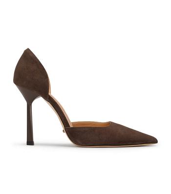 Brown Tony Bianco Gala Espresso Suede 10cm Court Shoes | MUSHR47012