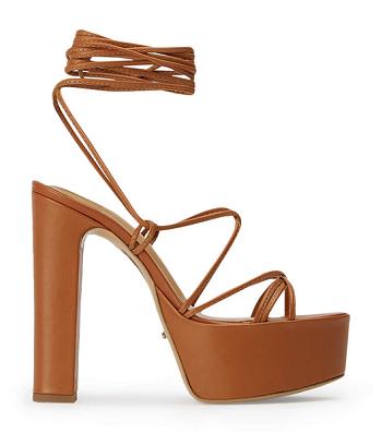 Brown Tony Bianco Jemma Tan Como 14cm Block Heels | LUSTR54151