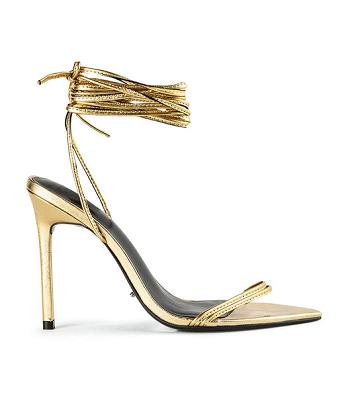 Gold Tony Bianco Millie Gold Foil 10.5cm Event Heels | XUSBH51999