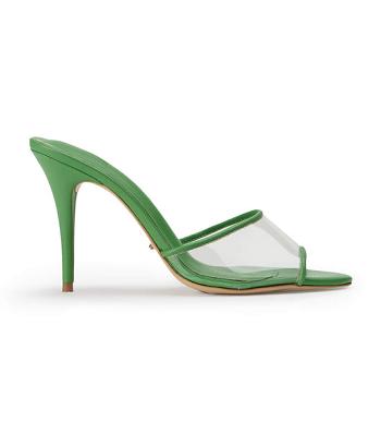 Green Tony Bianco Riana Clear Vinylite/Acid Green 9.5cm Stiletto Heels | UUSND30060