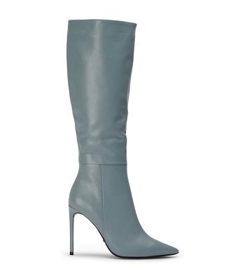 Grey Tony Bianco Apollo Steel Nappa 10.5cm Knee High Boots | DUSVO86439