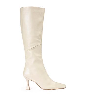 Light Yellow Tony Bianco Fantasy Vanilla Nappa 8cm Mid Calf Boots | USCIF39468