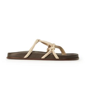 Light Yellow Tony Bianco Luelle Vanilla Nappa Flat Sandals | EUSVG14062