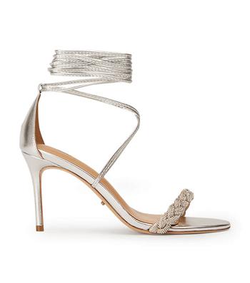 Silver / Metal Tony Bianco Henley Silver Nappa Metallic 8.5cm Strappy Heels | ZUSNQ86278