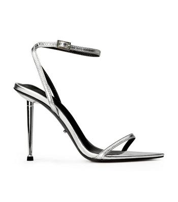 Silver / Metal Tony Bianco Myra Silver Nappa Metallic 10.5cm Event Heels | BUSSD75845