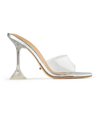 Silver Tony Bianco Serri Clear Vinylite/Silver 10.5cm Stiletto Heels | USICD47016