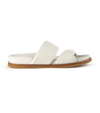 White Tony Bianco Henry Dove Nappa 3.5cm Flat Sandals | LUSSX65636